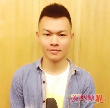 圆寸留大背头过渡期 男士长圆寸发型图片